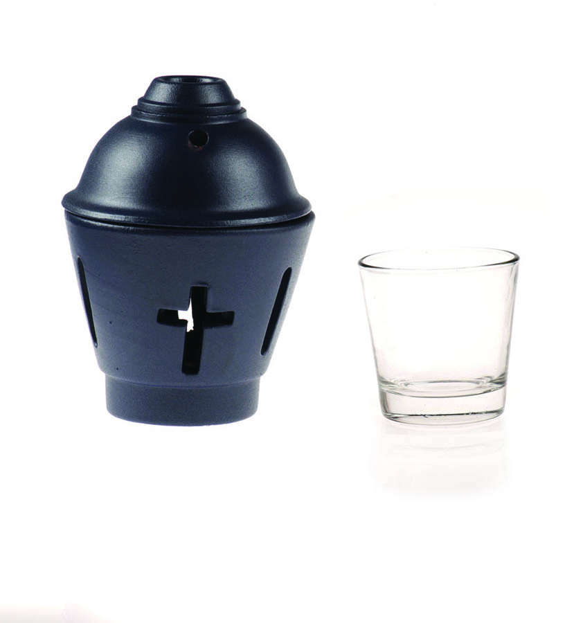 Ceramic Vigil oil lamp grey