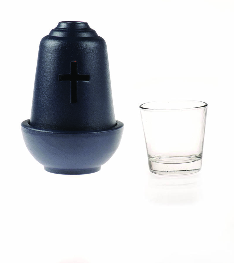 Ceramic Vigil oil lamp grey