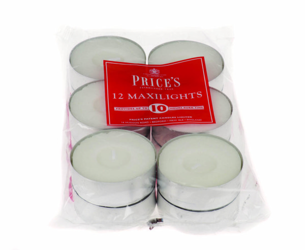 White Μaxi Tealights 12 pcs