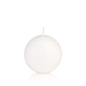 Κερί κορμός σφαιρικός ∅8cm λευκό