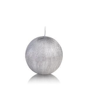 Κερί κορμός σφαιρικός ∅8cm ασημί