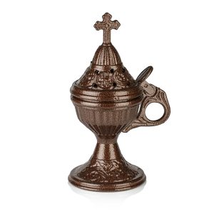 Ζάμα θυμιατό με καπάκι μεγάλο καφέ