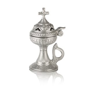 Ζάμα θυμιατό με καπάκι μικρό ασημί