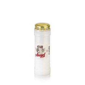 Κερί αφιέρωσης 50T Angel με αντιανεμικό καπάκι λευκό